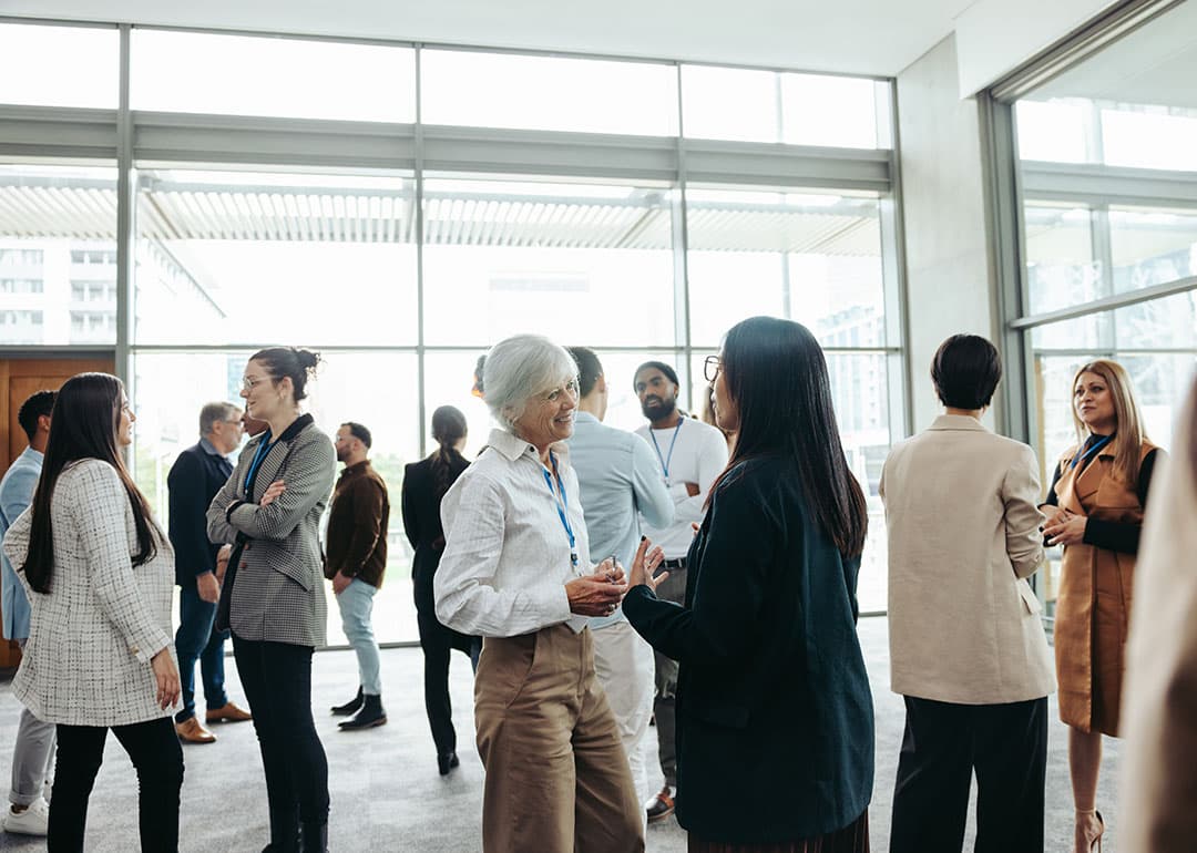 people engaged in conversation